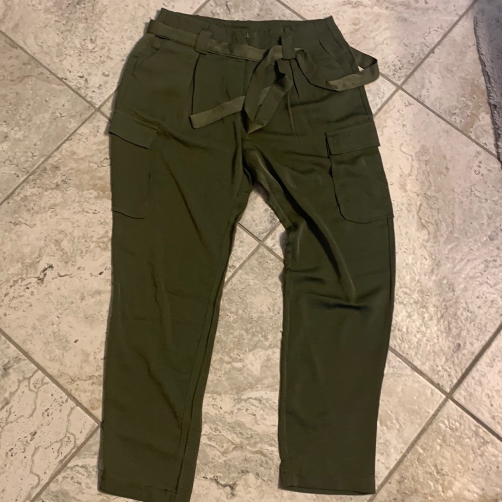 On Twelfth green satin pants sz large never been worn